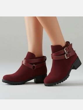 Stylish Faux Suede Ankle Boots Size 6.5 NWOT